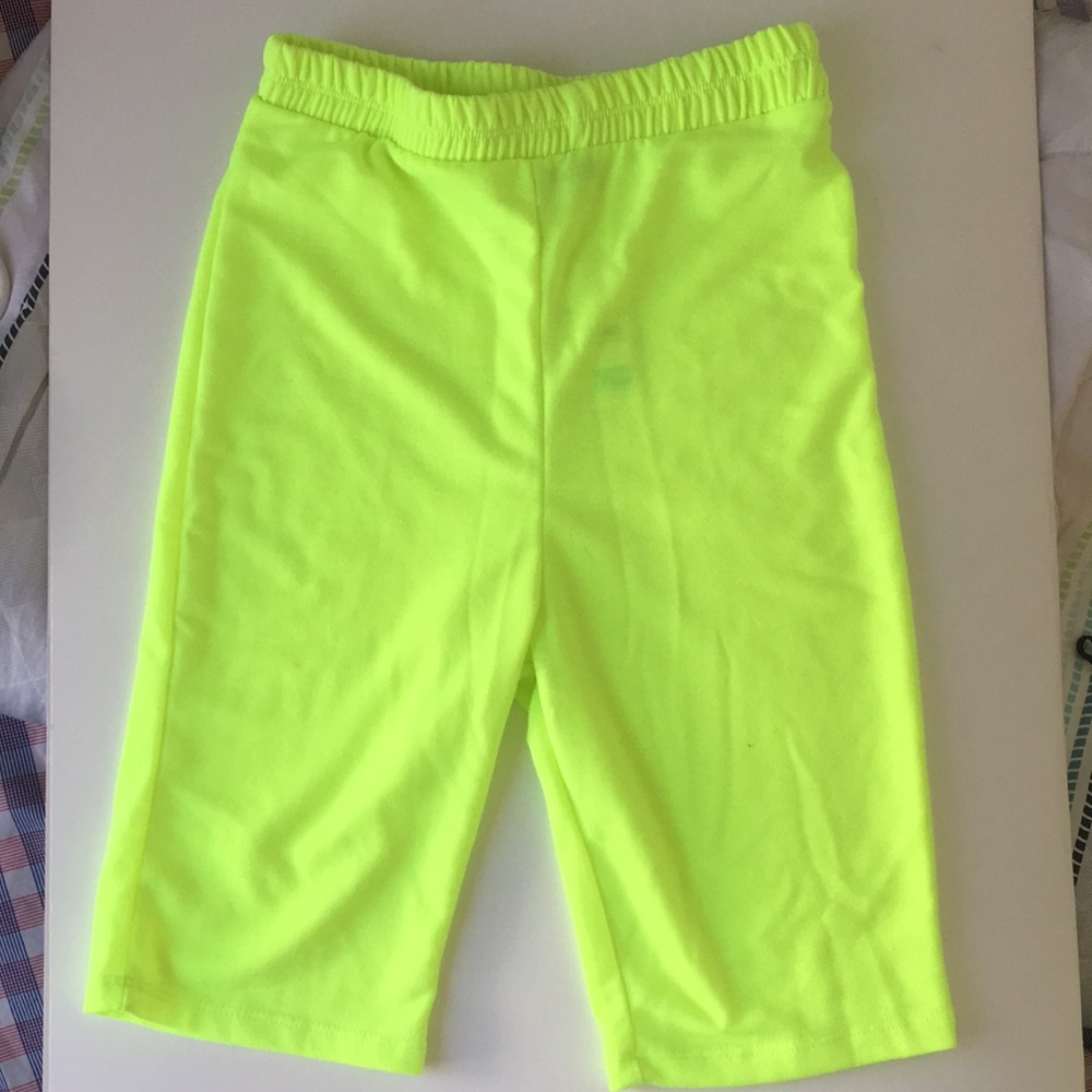 Inc ISA Neon Yellow thigh high shorts